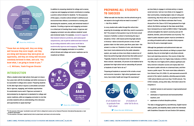 Comella Design Group | Alliance for Excellent Education Climate Change Paper