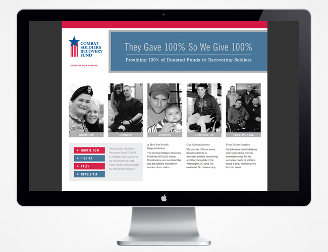 Comella Design Group | Combat Soldiers Recovery Fund Website Home Page