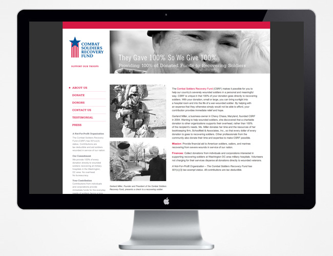Comella Design Group | Combat Soldiers Recovery Fund Website About Us Page